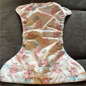 When Pigs Fly Pink and Cream Mama Koala Pocket Diaper Cover
